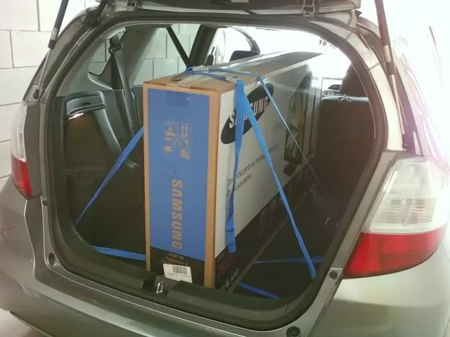 55 inches LED TV in the SUV Cargo Space