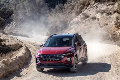 Hyundai Tucson Hybrid on Hilly Roads