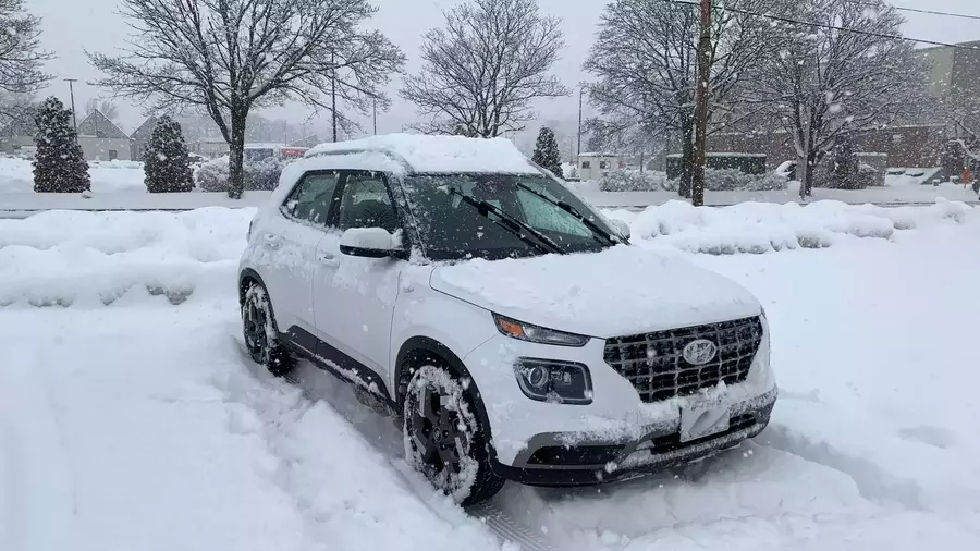 Hyundai Venue in the snow