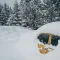 Yellow Car Buried in the Snow
