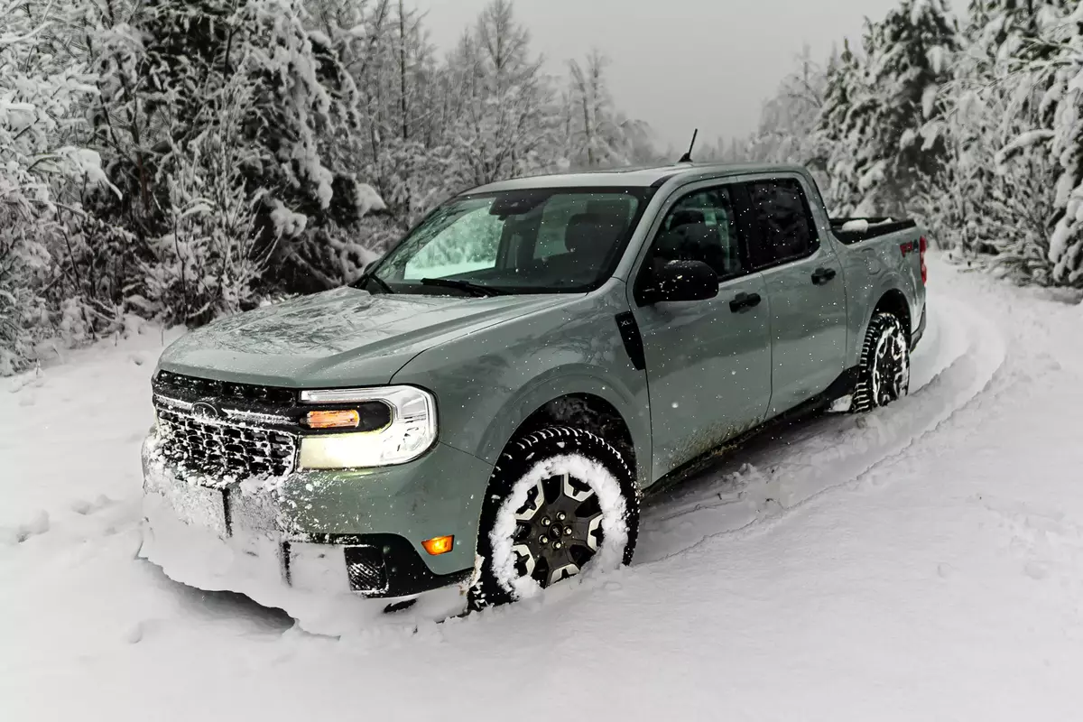 Ford Maverick on the Snow