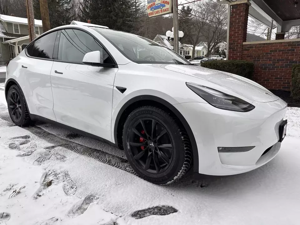 Tesla Model Y with Winter Tires