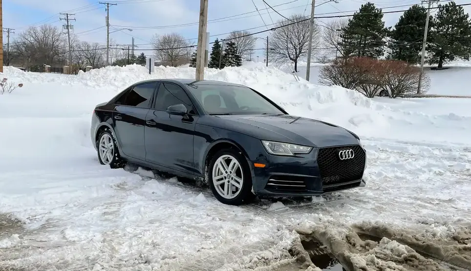 Audi A4 in Snow