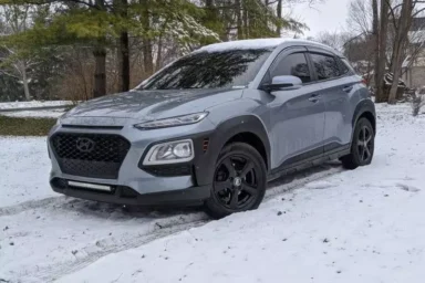 Hyundai Kona with Snow Tires During Winter