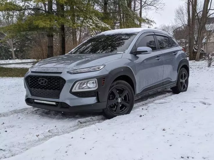 Hyundai Kona with Snow Tires During Winter