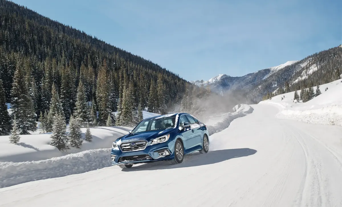 Subaru Legacy driving during winter