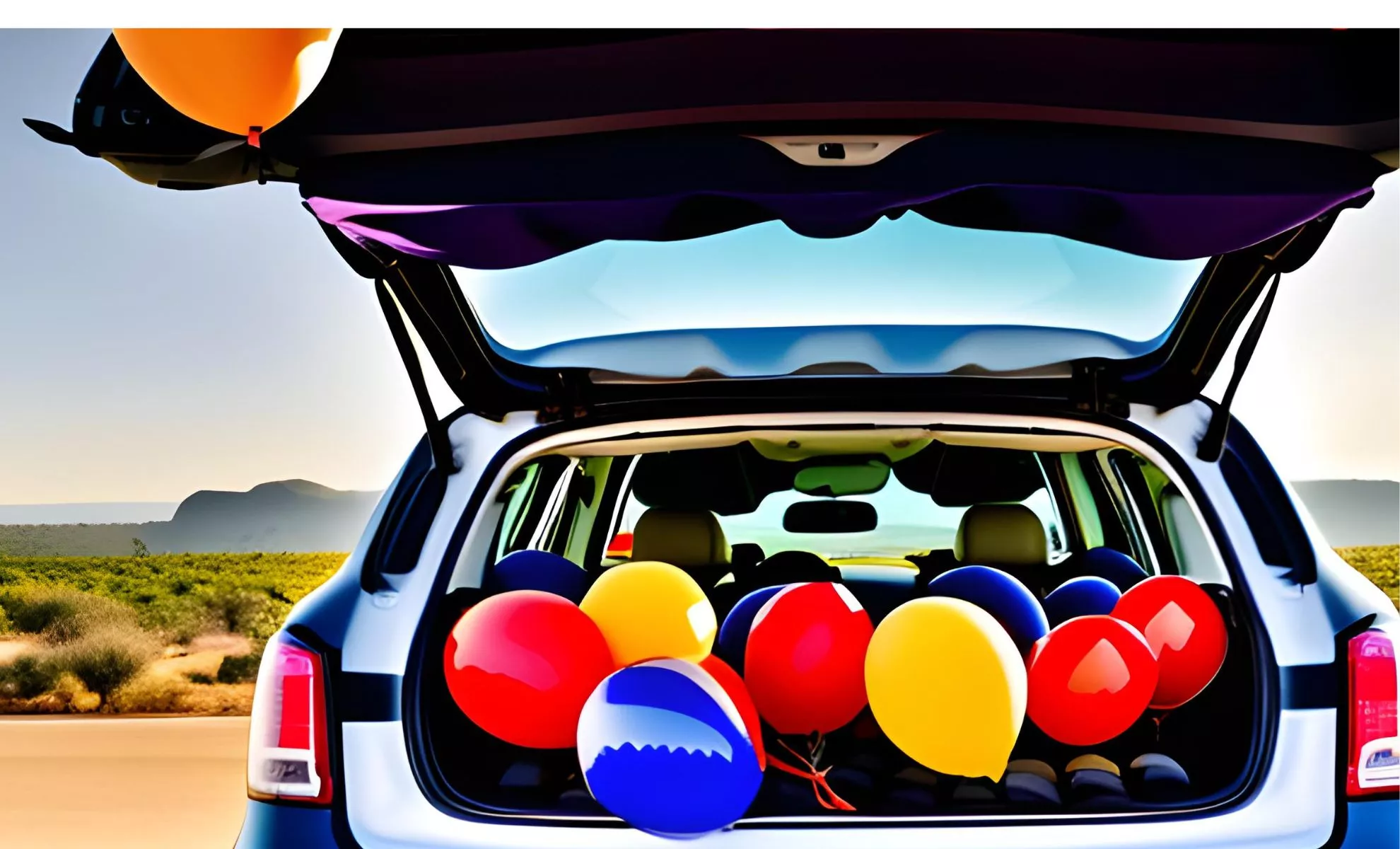 Balloons Inside Trunk of SUV