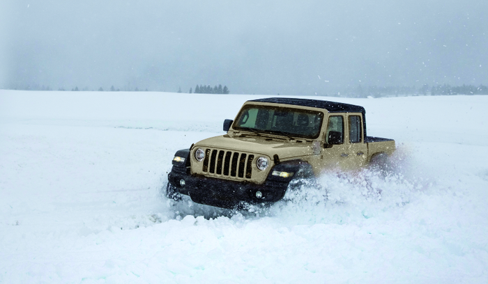 Jeep Gladiator on Deep Snow
