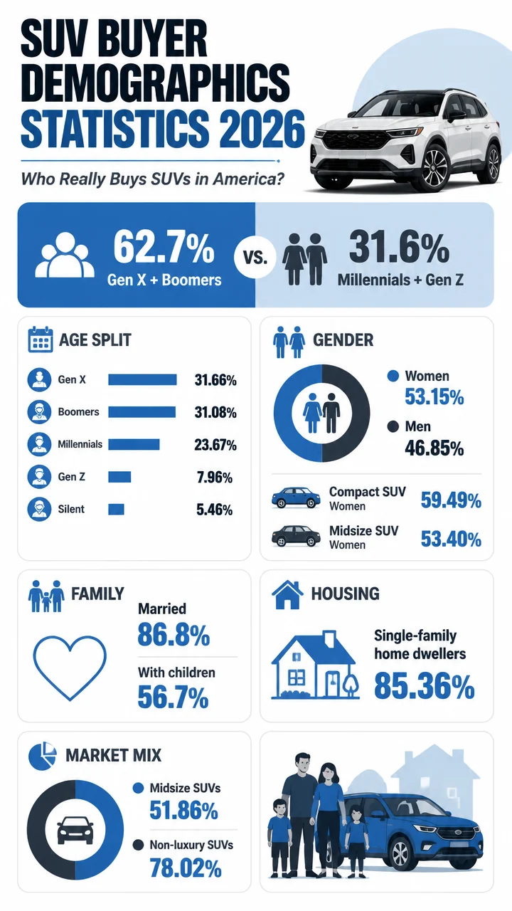 SUV Buyer Demographics Statistics 2026: Who Really Buys SUVs in America?